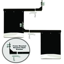 14" Frame Mounted Square Tube Receiver Hitch Style Removable Mud Flaps