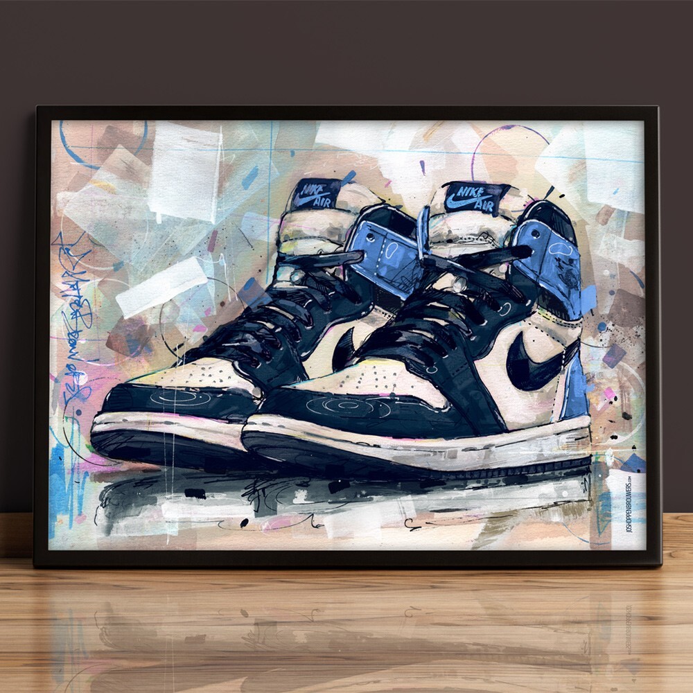 Nike air Jordan 1 Obsidian Blue art print (50x70cm / 19.68×27.56