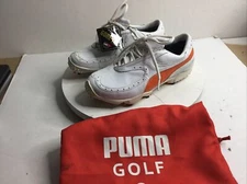 PUMA Men's PG GTX Golf Shoe, White-Golden Poppy - US MEN'S SIZE 4.5