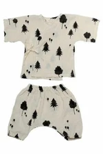 NEW $62 Rylee + Cru x Ellie Funday Forest Print Organic Cotton Kimono Set 6-12M