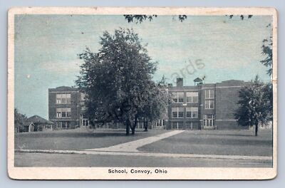 J98/ Convoy Ohio Postcard c1930s School Building  504