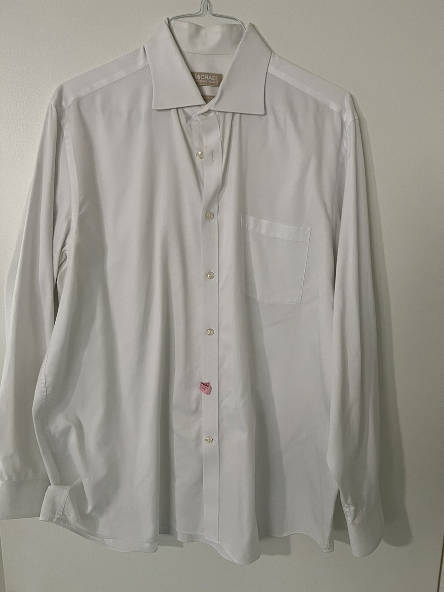 Michael Kors White Slim Fit Button Down Shirt Men's XL