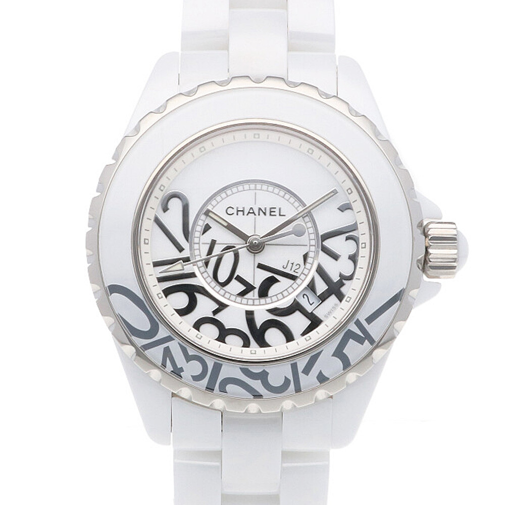 CHANEL J12 Graffiti Watches H5239 White ceramic Stainless Steel