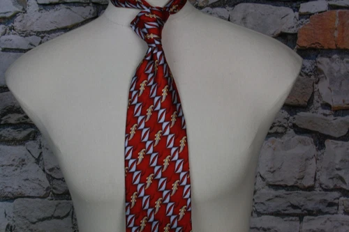 VILLA BULGHERI Made in Italy New Men's Neck Tie Red Geometric Club  All Silk image 3
