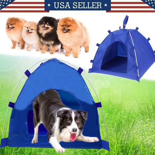 Oxford Pet Tent House Dog Cat Playing Bed Mat Folding Kennel Bed Dogs