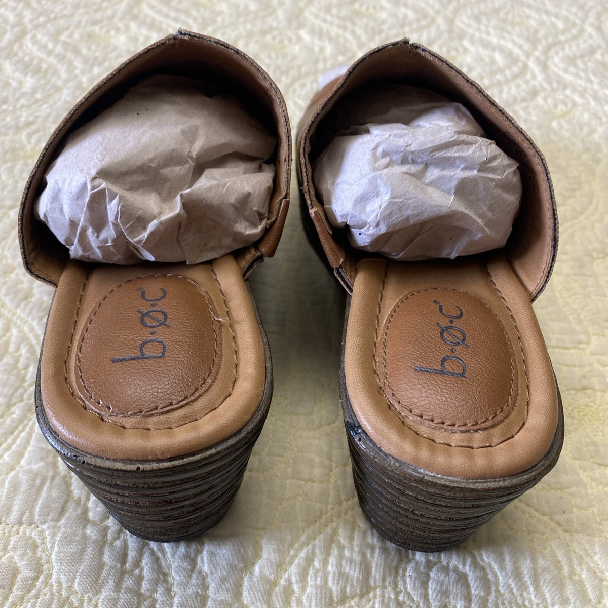 B.O.C Tan Leather Wedge Sandals Size 7/38 BOC Sandals Women main image 3