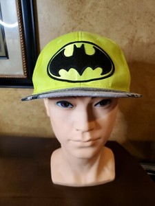 Batman DC Comics Neon Yellow Neoprene Black Gray Adjustable Hat Baseball Cap