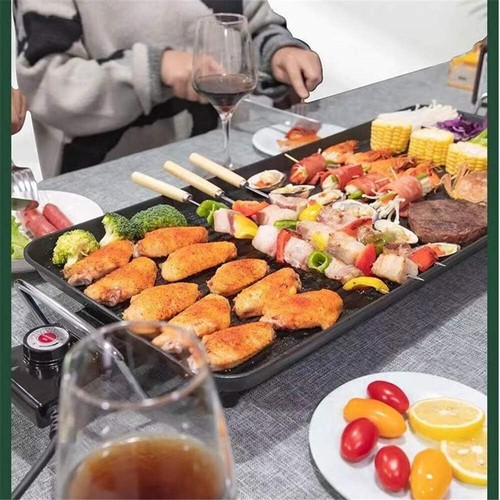 Elektrischer Teppanyaki Grill Tischplatte Grillplatte Kochplatte Grill 3 Größen - Bild 16 von 25