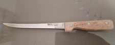 Vtg EKCO Eterna Fillet Knife Stainless 6 3/4” Blade Full Tang Wood Handle Taiwan