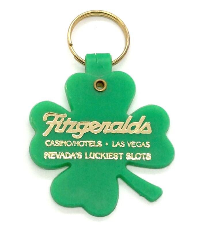 Vintage Fitzgeralds Casino Hotel Las Vegas Nevada Shamrock Keychain Keyring