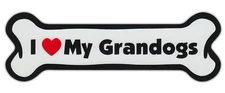 Dog Bone Shaped Car Magnets: I LOVE MY GRANDOGS GRANDDOGS
