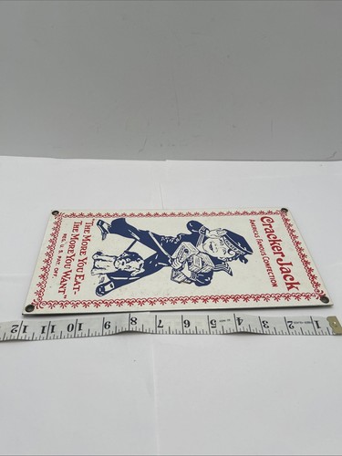 Vintage Snack crackerjack metal sign 12” By 6” By Ande Rooney - Picture 4 of 4