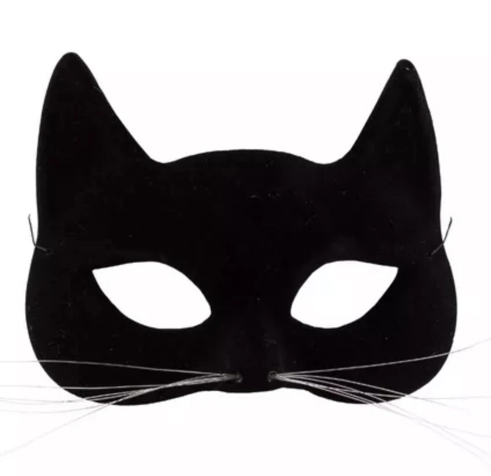 Black Velvet Cat Feline Women Unisex Mardi Gras Halloween Masquerade Mask - Image 2 of 4
