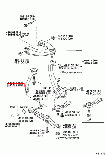 Genuine Toyota Brevis JCG11 JCG10 Crown JKS175 Front Suspension Lower LH Arm - Imagen 6 de 9