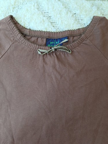 MINI BODEN Brown L/S Top Girls Sz 5-6yrs Bow Accent School Casual Wear Preppy - Picture 5 of 8