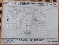 Original LUCAS Austin Gipsy Diesel GM10 & GM15 Wiring Diagram 1963 W05494508