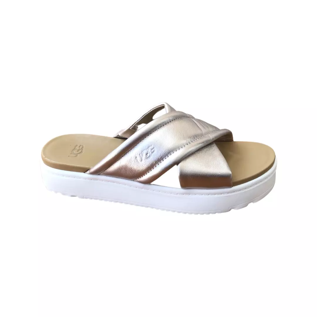 UGG Women s Zayne Crossband Platform Sandals Rose Gold Metallic