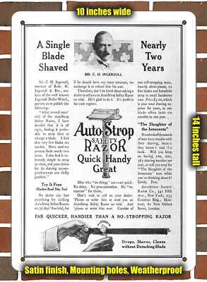 Metal Sign - 1910 Sauto-Strop Safety Razor- 10x14 inches