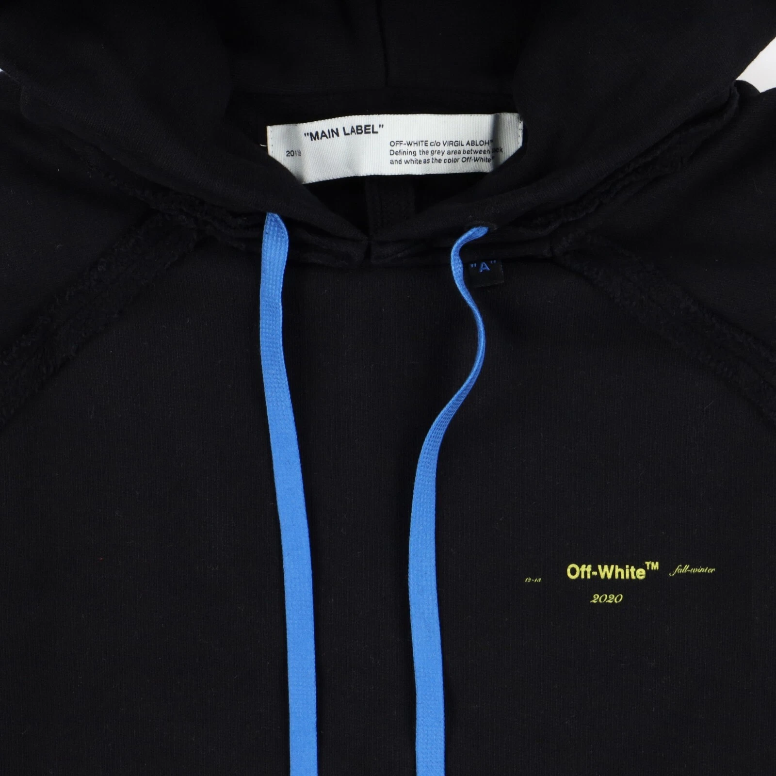 Felpa con cappuccio oversize Off White nera e gialla acrilica frecce Taglia L Prezzo consigliato $660