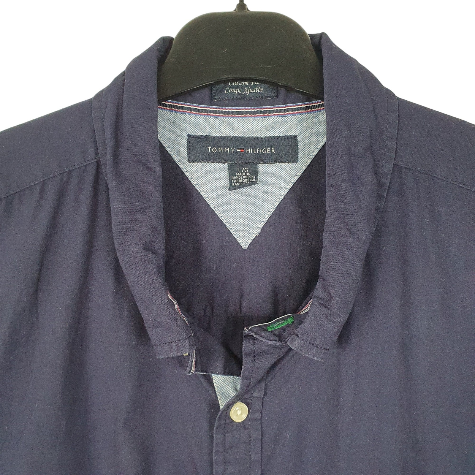 TOMMY HILFIGER Navy Shirt Long Sleeve Casual Mens L image 2