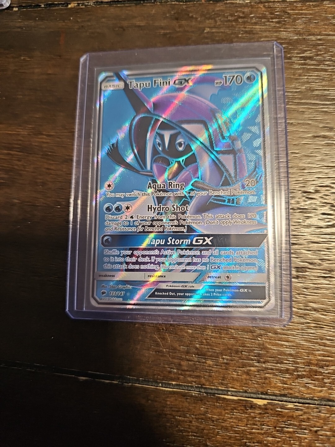 Tapu Fini GX 133/147 Full Art Ultra Rare Pokémon 2017 Burning Shadows - LP/NM
