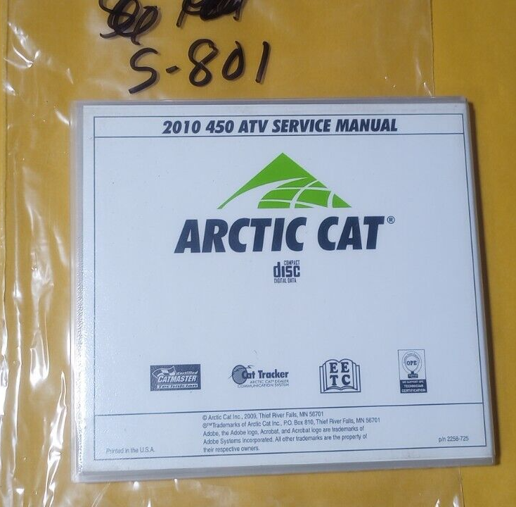CDいろいろ Arctic Cat Used 2010 450 ATV Service Manual CD 2258-725 (S-801) | eBay