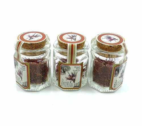 Krokos Kozanis Organic Greek Red Saffron Gift Set of 2 Jars (1g Each Jar) - Picture 3 of 3
