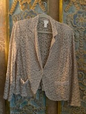 Chicos Lace Blazer With Sequin Pockets Size 2