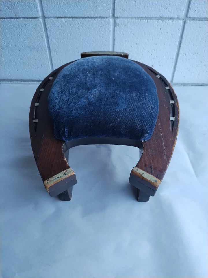 Antiguo Vaquero Buena Suerte Pie Taburete Reposapiés Otomano Caballo Zapato Novedad Arte Popular Foto 4 de 4