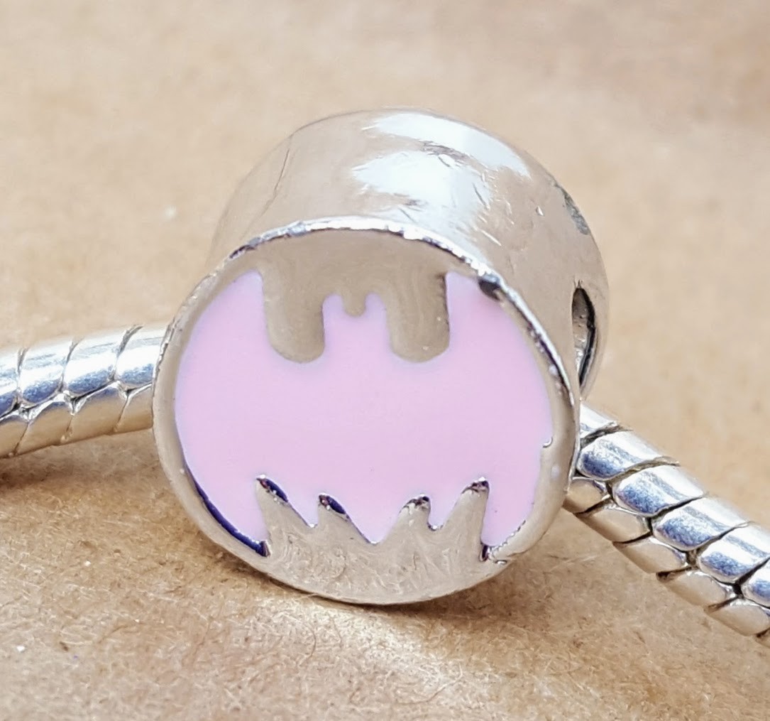 DC Superhero Pink Batgirl Batman Bat Symbol European Bead fit