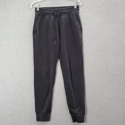 Lululemon Women Activewear Pant 4 Black Warm Down Jogger II  Fleece READ
