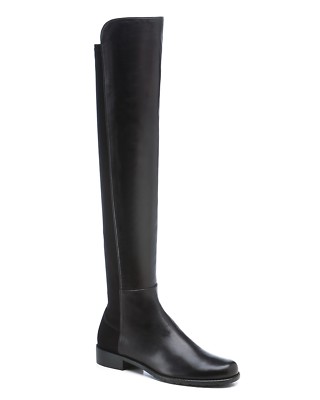 NIB NEW Stuart Weitzman 5050 womens' black leather suede boots 6.5 7 7.5 8 8.5