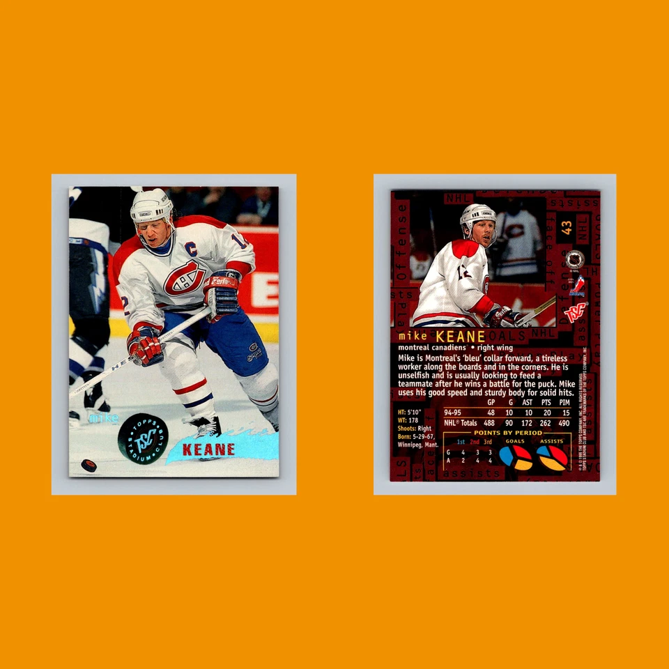 Mike Keane #43 1995 Stadium Club Montreal Canadiens Hockey Card NHL NM - Image 3 of 3