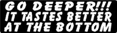 GO DEEPER !!! IT TASTES BETTER AT THE BOTTOM HELMET STICKER