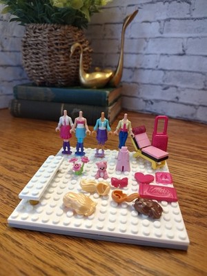 Barbie Mega Bloks Half  Dolls & Lot Of Misc Pieces 25 Pieces 
