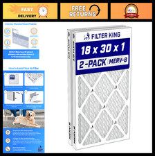 18x30x1 Air Filter MERV 8 - High Efficiency AC Furnace Filters 2-Pack