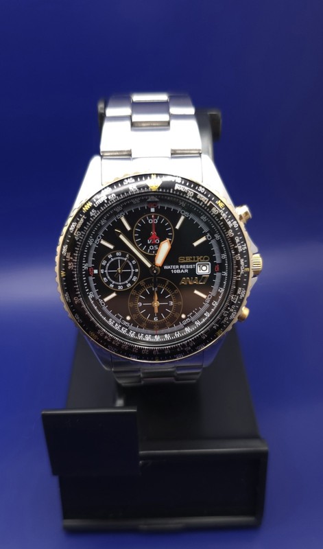 Seiko ANA Flightmaster Pilot 7T92-0CF0 Chronograph Quartz Japan