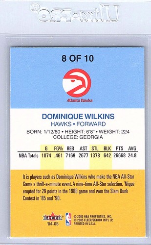 2004-05 2005 Denver NBA All Star Game #8 Dominique Wilkins - Picture 2 of 2
