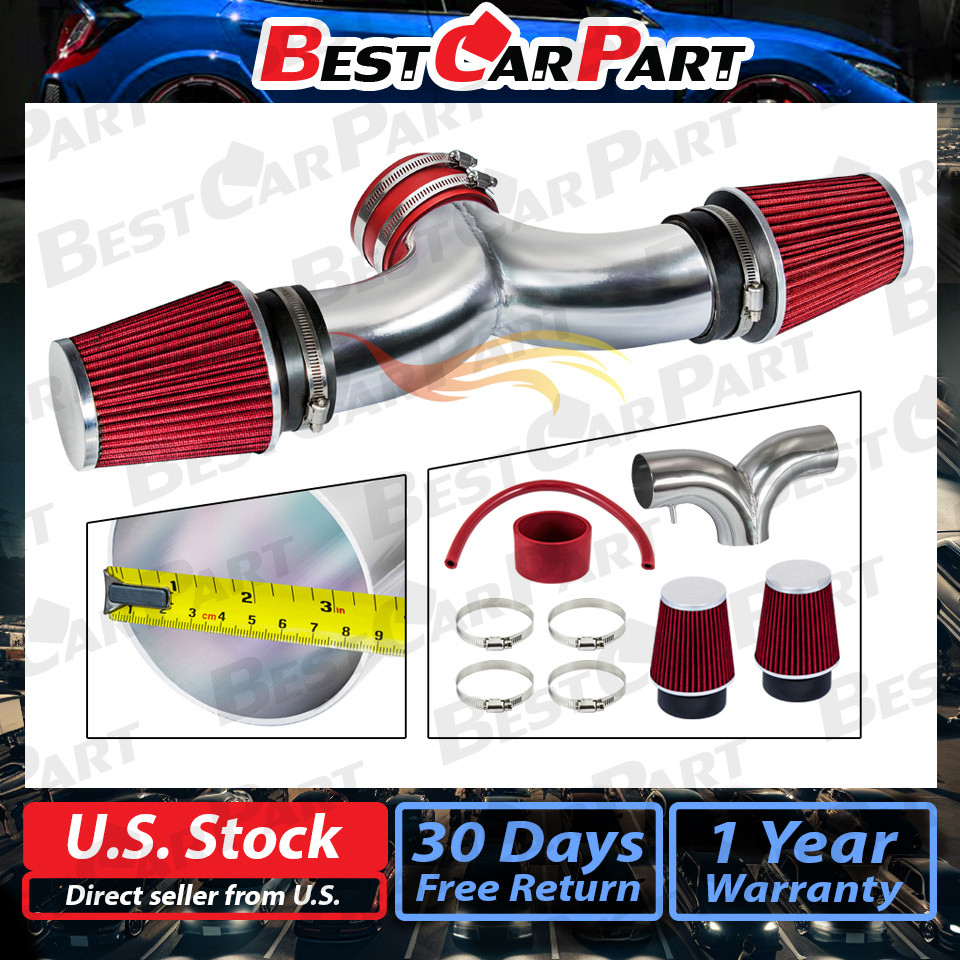 BCP RED 05-10 Grand Cherokee Commander 5.7 6.1 Dual Twins Air Intake Kit