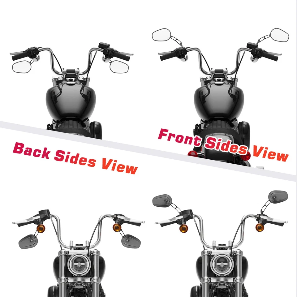 Espejos retrovisores negros aptos para Harley Touring Street Road Glide Sportster 1200 Foto 4 de 4