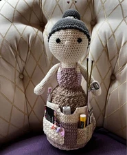 Crochet amigurumi stuffie Granny Accessory Caddy Organizer Handcrafted NEW Gift