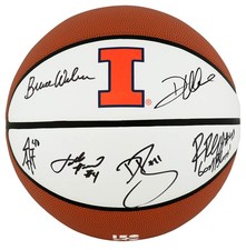 2005 Illinois Team Signed Illinois Logo Brands Basketball w/6-Sigs -SCHWARTZ COA