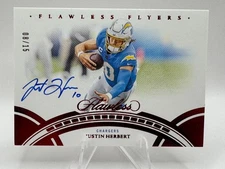 2023-24 Flawless Justin Herbert Flawless Flyers AUTO /15 Ruby On-Card Chargers