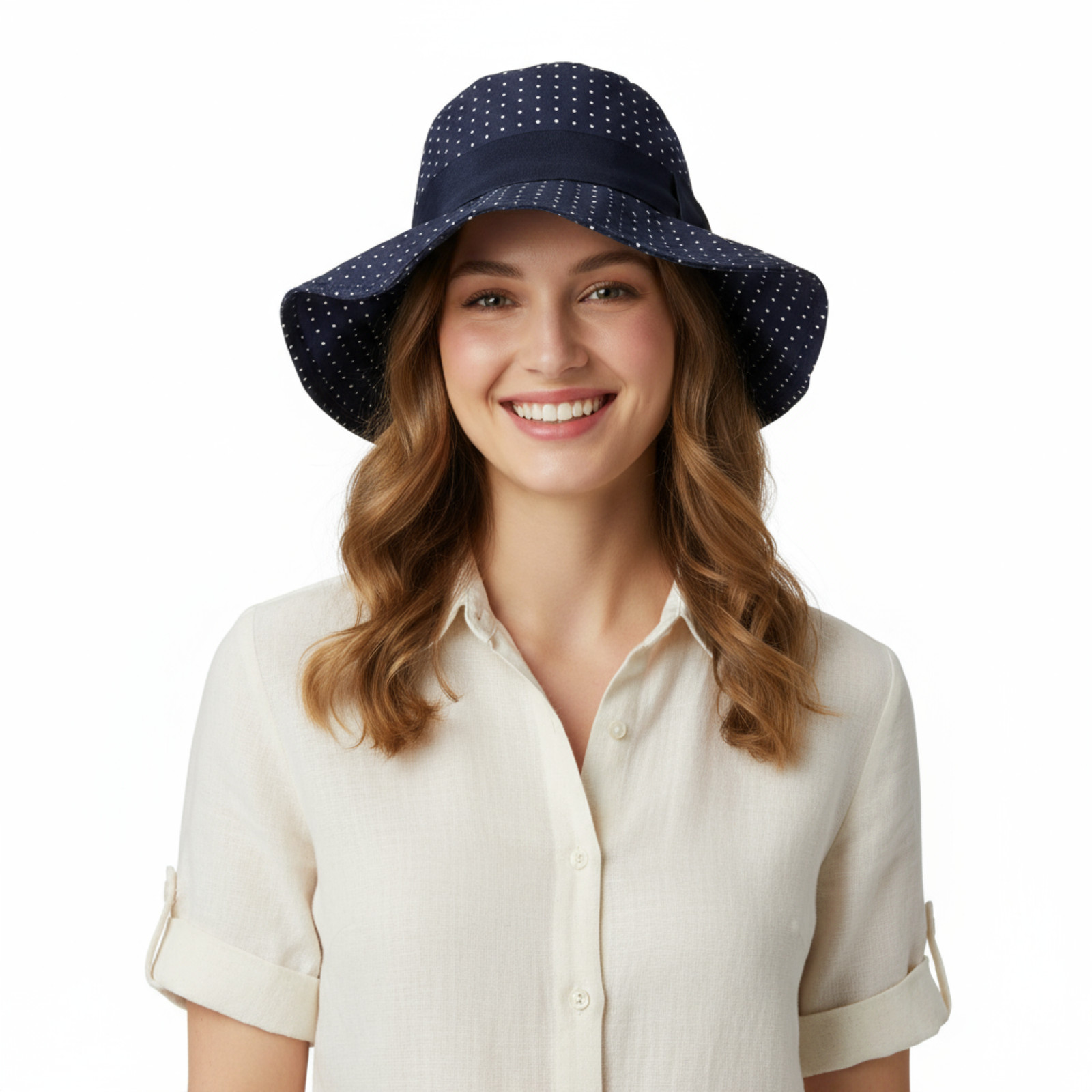 Черная шляпа-панама в горошек из 100 шелка Dolce - Gabbana с широкими полями- 21690₽