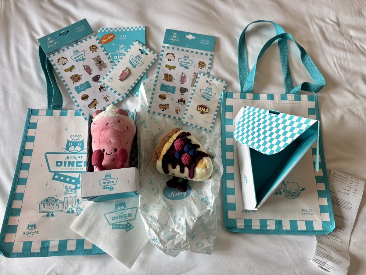 NEW Jellycat Diner Cheesecake & Milkshake NYC Set FAO Schwarz