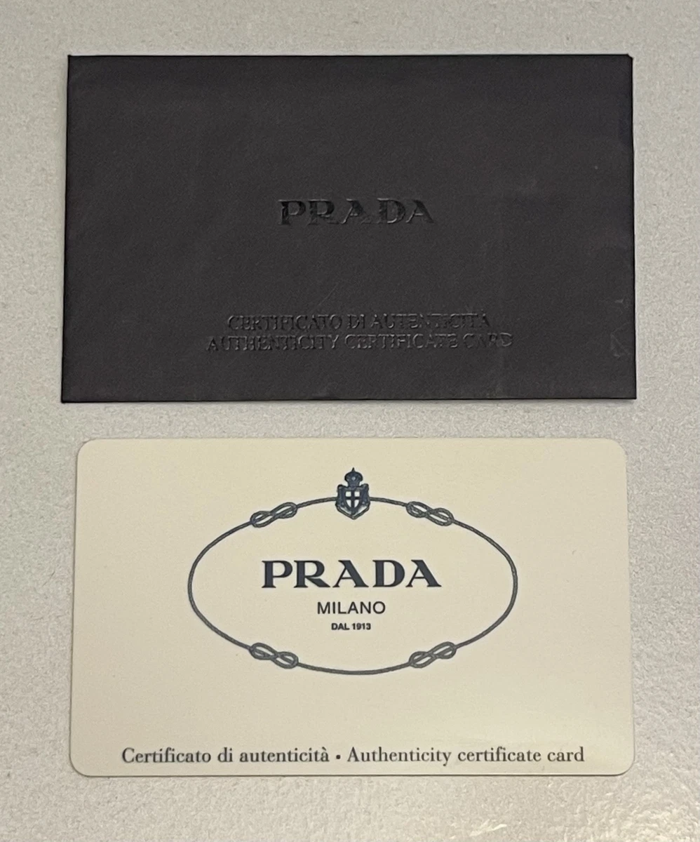 Prada Certificate of Authenticity Card & Envelope COA Blank | eBay