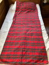 L L Bean Vintage Flannel Sleeping Bag Liner Red Plaid 100% Cotton Made in USA