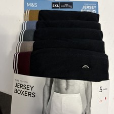 M&S 5 Pack Pure Cotton Jersey Boxers Size 2XL New Marks And Spencer