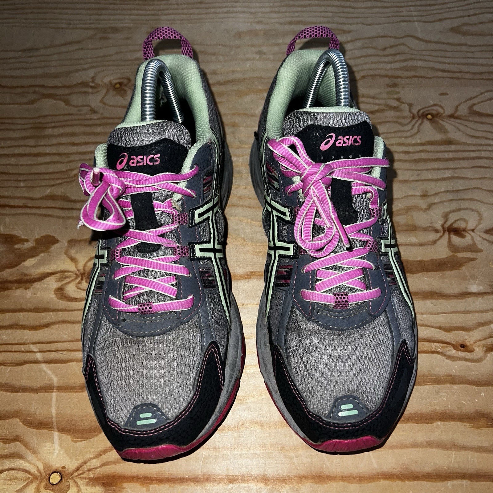 WOMEN’S ASICS GEL VENTURE 5 GRAY PINK LIME SHOES SNEAKERS SIZE 7 thumbnail 3