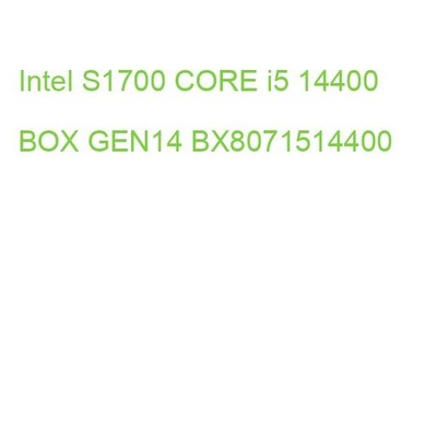 Intel S1700 CORE i5 14400 BOX GEN14 BX8071514400 (5032037279130)